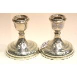 Pair of silver candlesticks, H: 11 cm. P&P Group 1 (£14+VAT for the first lot and £1+VAT for