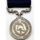South African hallmarked silver Fire Brigade Long Service & Good Conduct medal, to Leading Fireman