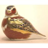 Royal Crown Derby bird, H: 7 cm. P&P Group 2 (£18+VAT for the first lot and £3+VAT for subsequent