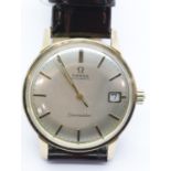 Vintage Omega Automatic Seamaster gents wristwatch c1966, gold plated with silver dial. P&P Group