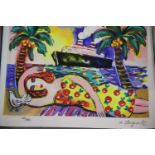 Zamy Steynovitz limited edition print of a holiday cruise scene, 34 x 25 cm. Not available for in-