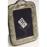 Hallmarked silver photograph frame, H: 22 cm. P&P Group 1 (£14+VAT for the first lot and £1+VAT