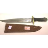 Horn handled bowie knife by R Middleton Sheffield with hand forged blade, blade L: 25 cm. P&P