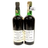 Two bottles of Taylor's Quinta De Vargellas 1967 vintage port. P&P Group 2 (£18+VAT for the first