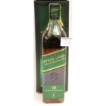 Boxed bottle of Johnnie Walker green label. P&P Group 2 (£18+VAT for the first lot and £3+VAT for