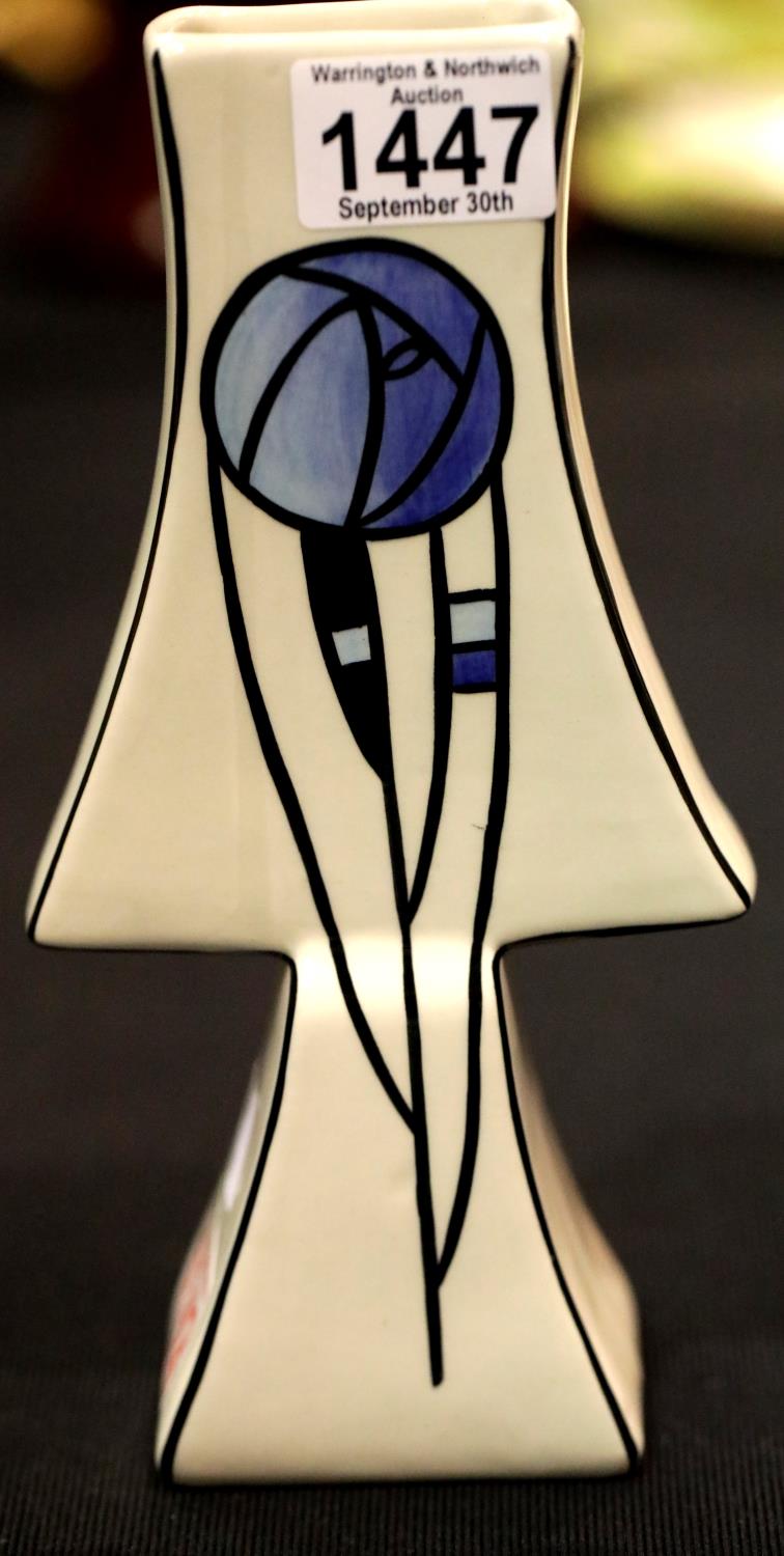 Lorna Bailey Charles Rennie Mackintosh pattern vase, H: 23 cm. P&P Group 2 (£18+VAT for the first