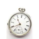 Continental .935 silver key-wind pocket watch with subsidiary seconds dial, not working. P&P Group 1