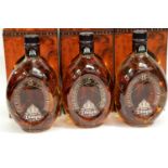 Three bottles of Dimple 75cl whisky, one box damaged. P&P Group 2 (£18+VAT for the first lot and £