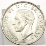 1945 Silver Half Crown of King George VI. P&P Group 1 (£14+VAT for the first lot and £1+VAT for