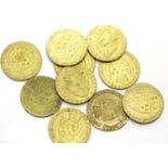 Ten George III marked gaming tokens. P&P Group 1 (£14+VAT for the first lot and £1+VAT for