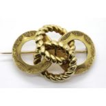 Victorian presumed 15ct gold brooch, indistinctly marked, 5.5g. P&P Group 1 (£14+VAT for the first