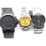 Two Fossil wristwatches and a Michael Kors example. P&P Group 1 (£14+VAT for the first lot and £1+