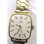 Boxed Oris gents gold plated wristwatch, working at lotting. P&P Group 1 (£14+VAT for the first