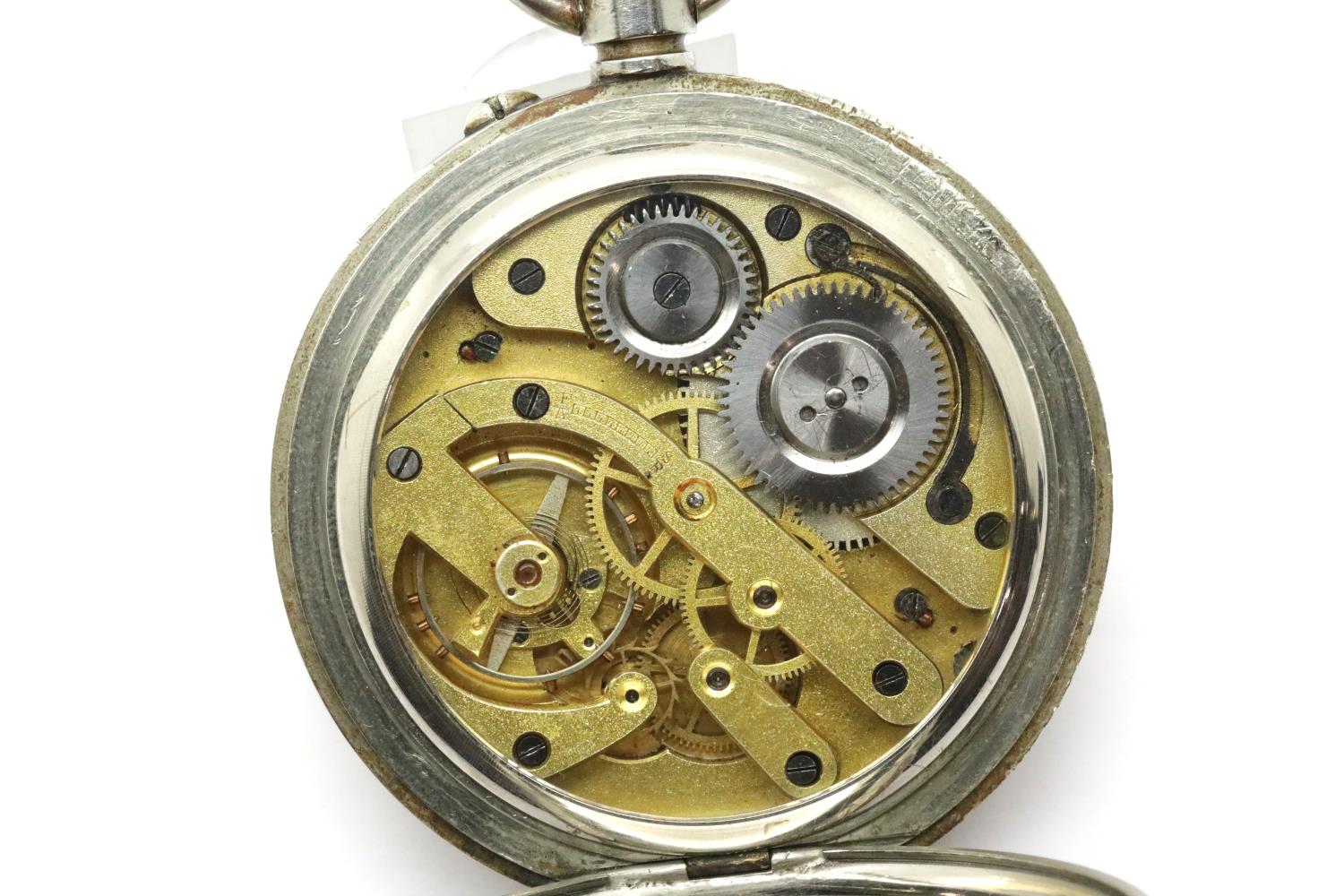 Antique Goliath silver plated pocket watch. P&P Group 1 (£14+VAT for the first lot and £1+VAT for - Image 2 of 3