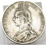 1891 - Silver Half Crown of Queen Victoria. P&P Group 1 (£14+VAT for the first lot and £1+VAT for