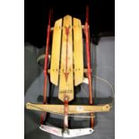 American snow sledge The Flexible Flyer with steering and metal runners c1960. Not available for