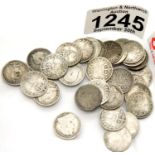 Twenty seven silver Victorian threepences and four Edward VII. P&P Group 1 (£14+VAT for the first