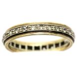 9ct gold diamond set eternity ring, size Q, 3.1g. P&P Group 1 (£14+VAT for the first lot and £1+
