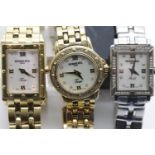 Three ladies Raymond Weil wristwatches. P&P Group 1 (£14+VAT for the first lot and £1+VAT for