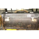 Vintage leather regalia case by George Kenning, monogrammed JCD, containing two aprons. P&P Group