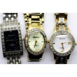 Three Ingersoll jewelled diamond ruby and sapphire wristwatches. P&P Group 1 (£14+VAT for the