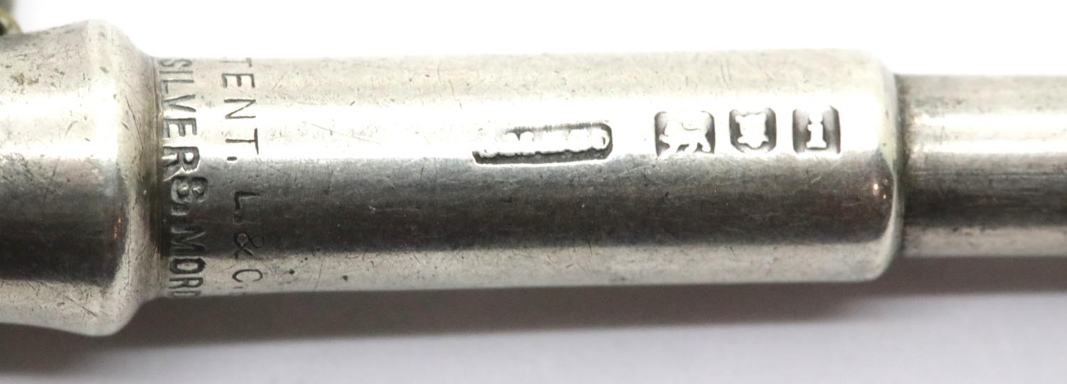 Hallmarked silver cigar piercer, 8g. P&P Group 1 (£14+VAT for the first lot and £1+VAT for - Image 2 of 3