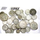 Mixed pre 1947 George VI silver coinage, 221g. P&P Group 1 (£14+VAT for the first lot and £1+VAT for
