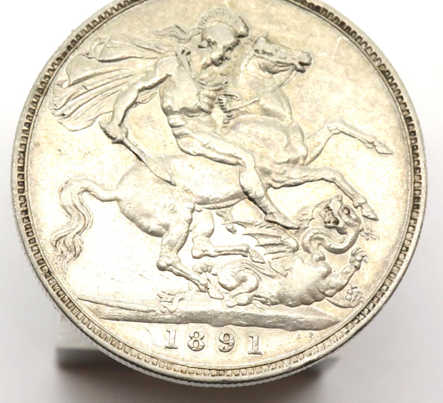 Victoria 1891 silver crown. P&P Group 1 (£14+VAT for the first lot and £1+VAT for subsequent lots) - Image 2 of 2