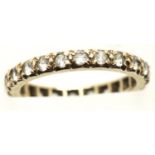 Presumed 9ct gold full eternity ring set with clear stones, size M/N, 2.2g. P&P Group 1 (£14+VAT for