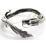 White metal Tibetan silver dragon bracelet, 30g P&P Group 1 (£14+VAT for the first lot and £1+VAT