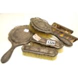 Hallmarked silver brush and mirror set. P&P Group 2 (£18+VAT for the first lot and £3+VAT for