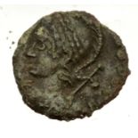 Roman Bronze AE4 Constantine dynasty with Goddess Victory on Prow of vessel. P&P Group 1 (£14+VAT