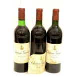 Three bottles of Chateau Giscours 1979 Margaux, one label detached. P&P Group 2 (£18+VAT for the