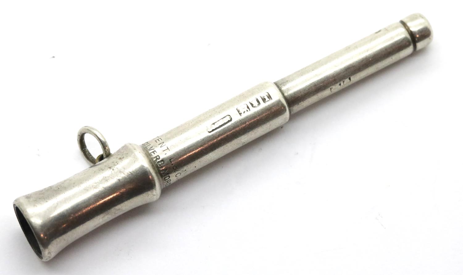 Hallmarked silver cigar piercer, 8g. P&P Group 1 (£14+VAT for the first lot and £1+VAT for