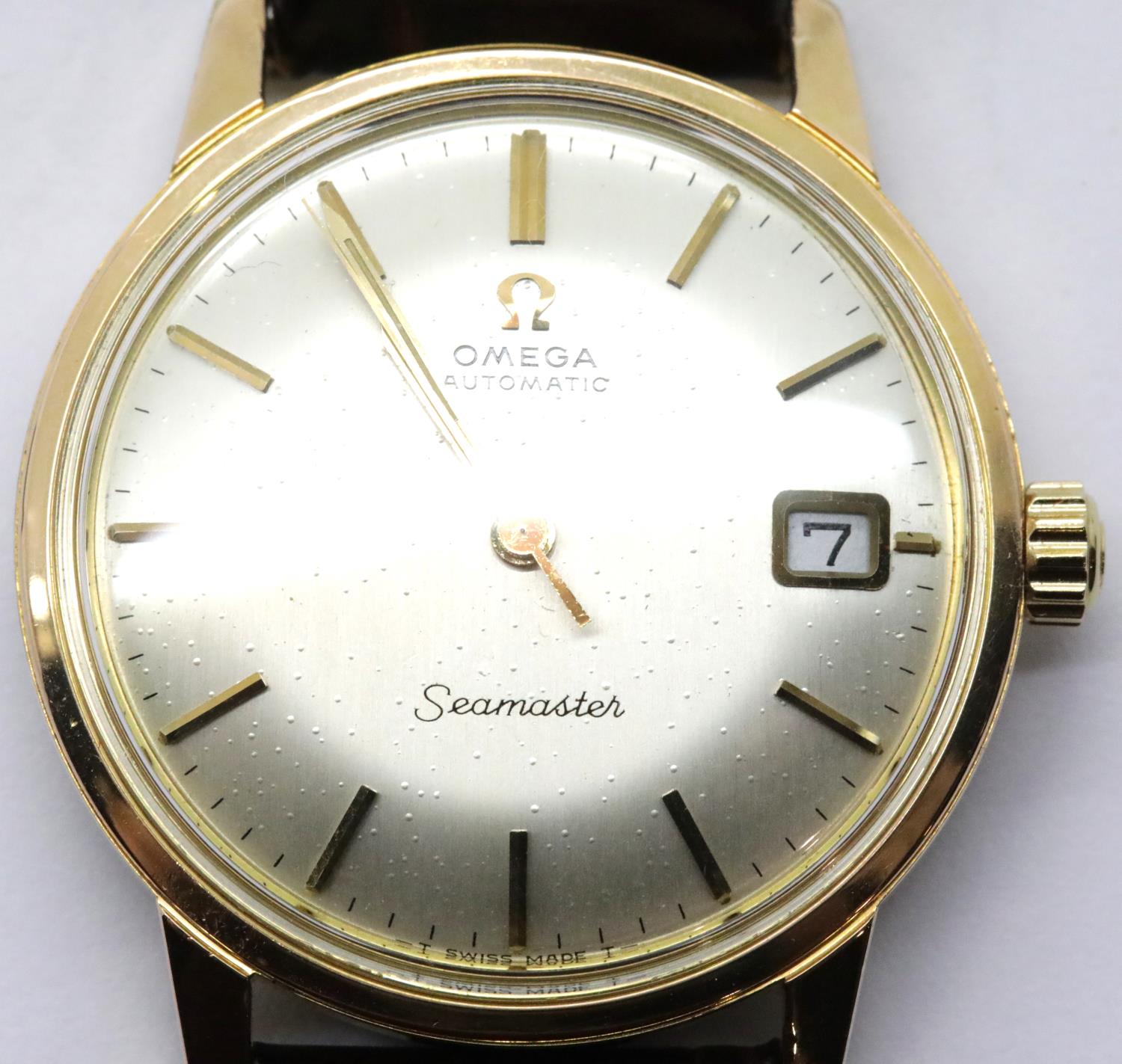 Vintage Omega Automatic Seamaster gents wristwatch c1966, gold plated with silver dial. P&P Group - Image 3 of 3