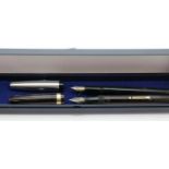 Platinum fountain pen and a Waterman fountain pen both with 14ct gold nibs. P&P Group 1 (£14+VAT for
