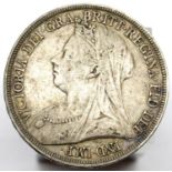 1896 Victoria veiled head crown. P&P Group 1 (£14+VAT for the first lot and £1+VAT for subsequent