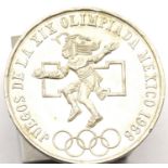 1968 - Mexican Olympic games - large Silver 25 Pesos. P&P Group 1 (£14+VAT for the first lot and £