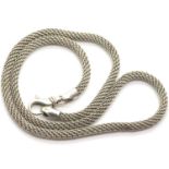 925 silver rope necklace, L: 45 cm. P&P Group 1 (£14+VAT for the first lot and £1+VAT for subsequent