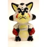 Lorna Bailey cat Arnie, H: 13 cm. P&P Group 2 (£18+VAT for the first lot and £3+VAT for subsequent