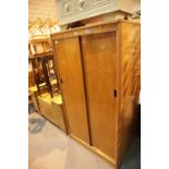1930s sliding door wardrobe and dressing table. Not available for in-house P&P.