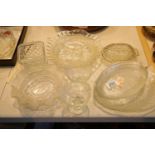 Mixed vintage glass dishes. Not available for in-house P&P.
