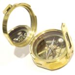 Boxed brass sundial compass, Stanley London. P&P Group 1 (£14+VAT for the first lot and £1+VAT for