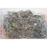Box of mostly damaged white metal chains with some pendants. P&P Group 1 (£14+VAT for the first