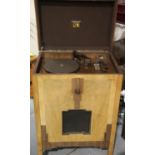 Vintage Art Deco HMV record player and radio gram with bakelite fittings. Not available for in-house