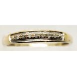9ct gold ring set with small diamonds, size S, 1.6g. P&P Group 1 (£14+VAT for the first lot and £1+