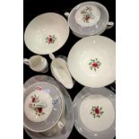 Part Royal Doulton Chateau Rose pattern dinner service. Not available for in-house P&P.