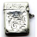 Hallmarked silver vesta case. 13g P&P Group 1 (£14+VAT for the first lot and £1+VAT for subsequent
