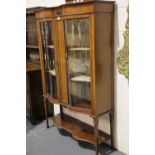 Early 20thC mahogany glazed bookcase with four adjustable shelves, H: 164 cm. Not available for in-