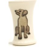 Moorcroft Labrador miniature vase, H: 5 cm. P&P Group 2 (£18+VAT for the first lot and £3+VAT for